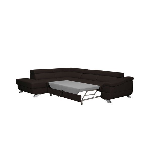 Divano letto Gamma marrone scuro, angolo sinistro - Windsor & Co Sofas-image-3