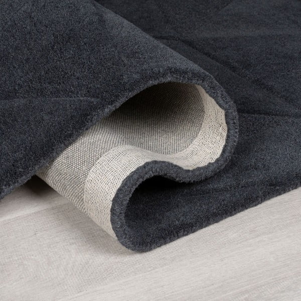 Tappeto rotondo color antracite in lana tessuto a mano ø 160 cm Shard Charcoal – Flair Rugs-image-2