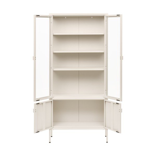 Vetrina color crema in acciaio 80x180x35 cm Brisbane – House Nordic-image-3