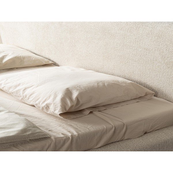 Letto matrimoniale imbottito beige con rete inclusa 160x200 cm Makana – Makamii-image-4