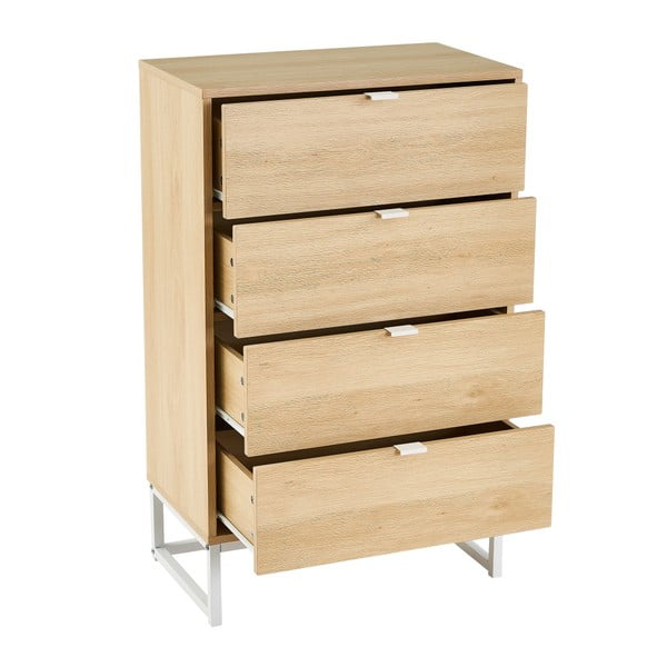 Cassettiera alta in betulla di colore naturale 60x97,5 cm - Casa Selección-image-2