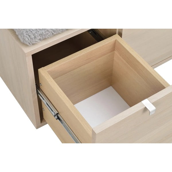 Scarpiera color naturale con panca grigia 70 cm Confetti - Rowico-image-4