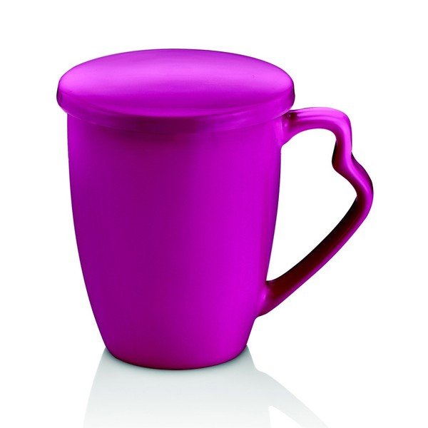 Tazza in porcellana viola prugna con coperchio Efrasia Fusya - Noble Life