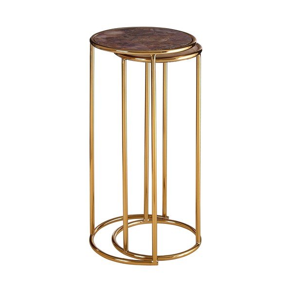 Set di tavolini rotondi con piano in pietra 2 pz ø 31 cm Vita – Premier Housewares-image-3