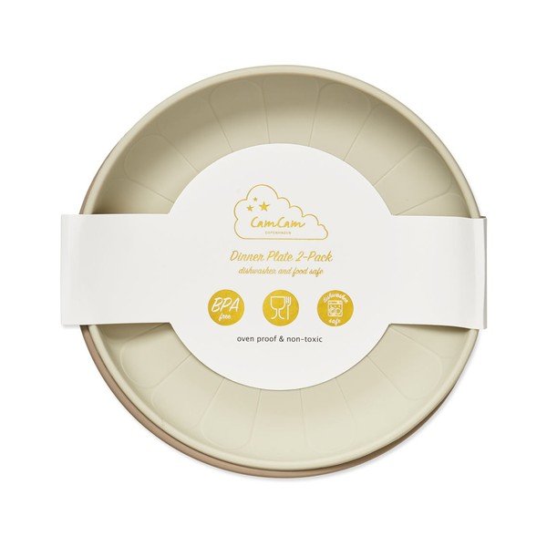 Set di piatti per bambini beige in silicone 2 pz ø 18,5 cm Earth – Cam Cam Copenhagen-image-2