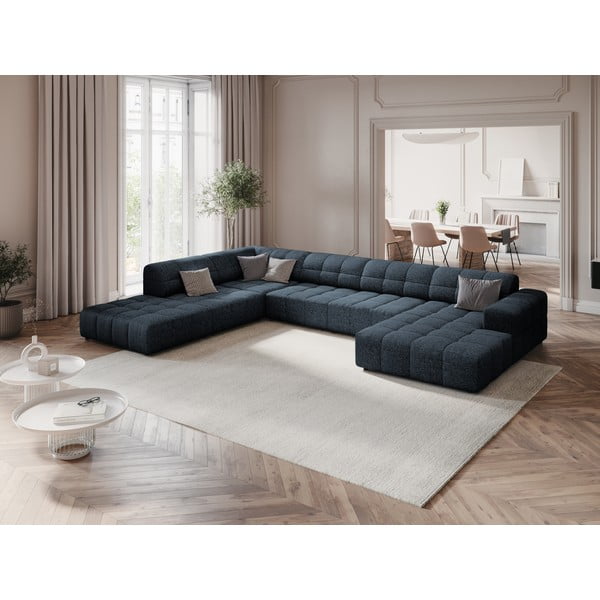 Divano angolare blu (angolo sinistro/"U") Chicago - Cosmopolitan Design-image-1