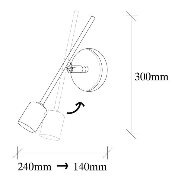 Lampada da parete argentata con alimentazione a corrente Mizrak – Opviq lights-image-3