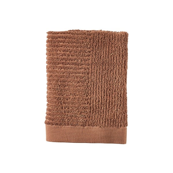 Asciugamano in cotone arancio-marrone 50x70 cm Classic - Zone