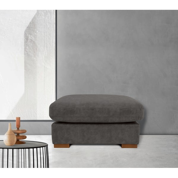 Poggiapiedi in similpelle antracite Hamburg - Scandic-image-1