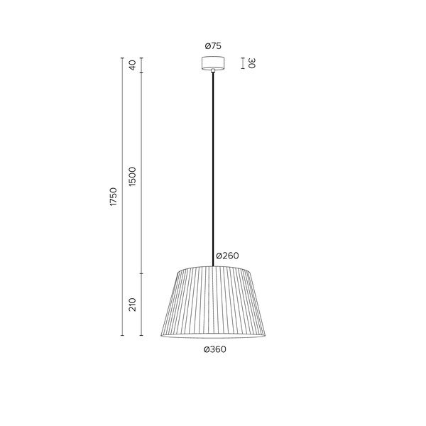 Apparecchio a sospensione nero , ⌀ 36 cm Kami - Sotto Luce-image-3