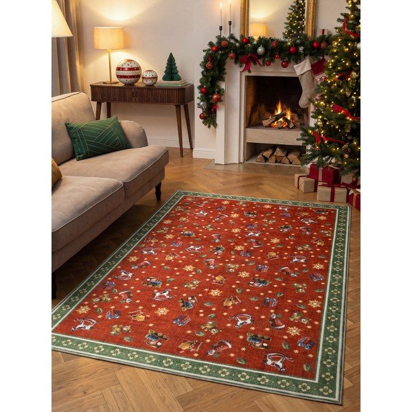 Tappeto rosso/verde a tema natalizio 160x230 cm Toy's Delight Nostalgic Noel Red Green – Villeroy&Boch-image-1
