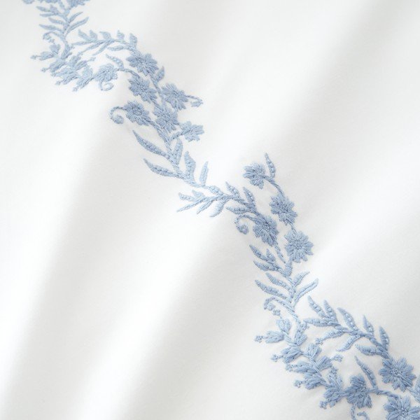 Set copripiumino e federa bianco in percalle di cotone per letto singolo 135x200 cm Camille Embroidered Floral – Bianca-image-4