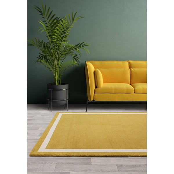Tappeto in lana giallo ocra tessuto a mano 68x240 cm Albi - Asiatic Carpets-image-1