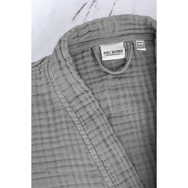 Accappatoio grigio in mussola S/M Kimono – Foutastic-image-4