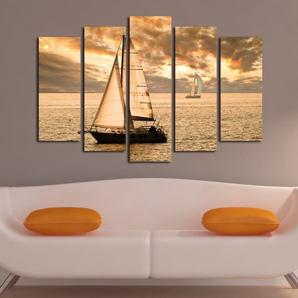 Pittura in più parti Barca, 105 x 70 cm - Bonanza-image-1