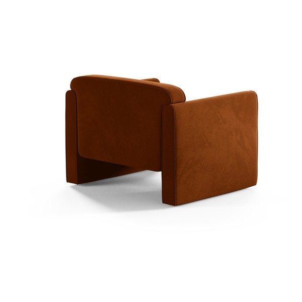 Poltrona color terracotta con rivestimento in velluto Abby – Micadoni -image-2