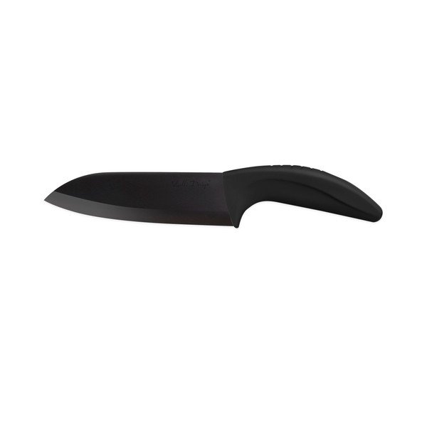 Keramický nůž Santoku, 14 cm, černý
