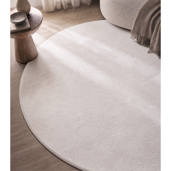 Tappeto rotondo lavabile crema ø 160 cm Pouffy - Ayyildiz Carpets-image-3