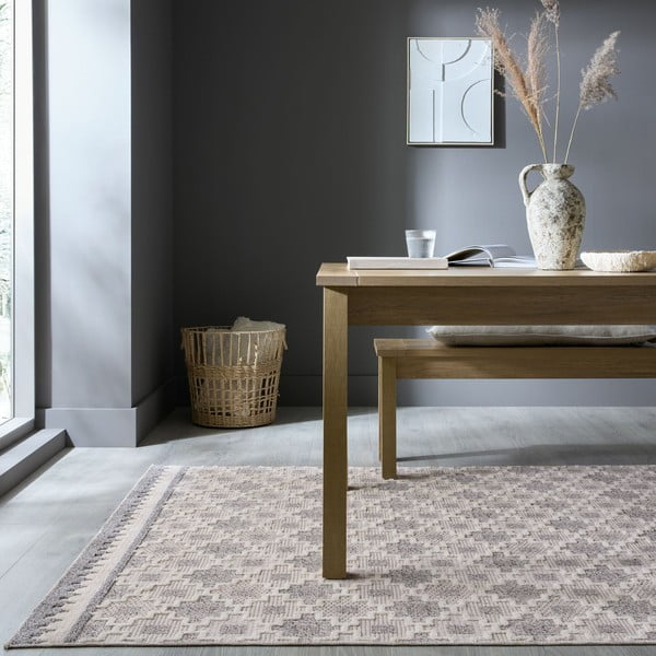 Tappeto greige lavabile 78x150 cm Graysen – Flair Rugs-image-1