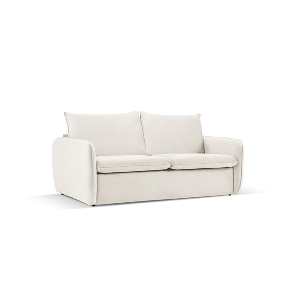 Divano letto in velluto crema 194 cm Vienna - Cosmopolitan Design