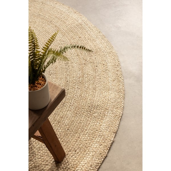 Tappeto rotondo avorio in iuta reversibile ø 200 cm Braided – Hanse Home-image-4