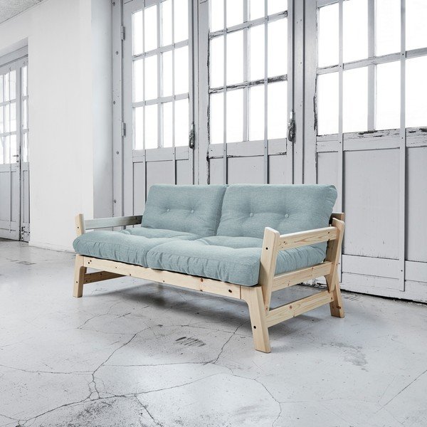 Rozkládací pohovka Karup Step Natural/Sky Blue