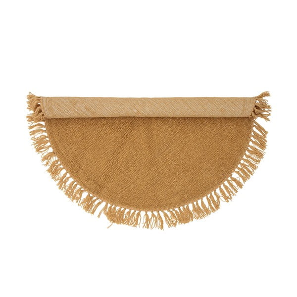 Tappeto rotondo in lana arancione ø 110 cm Lenea - Bloomingville-image-3