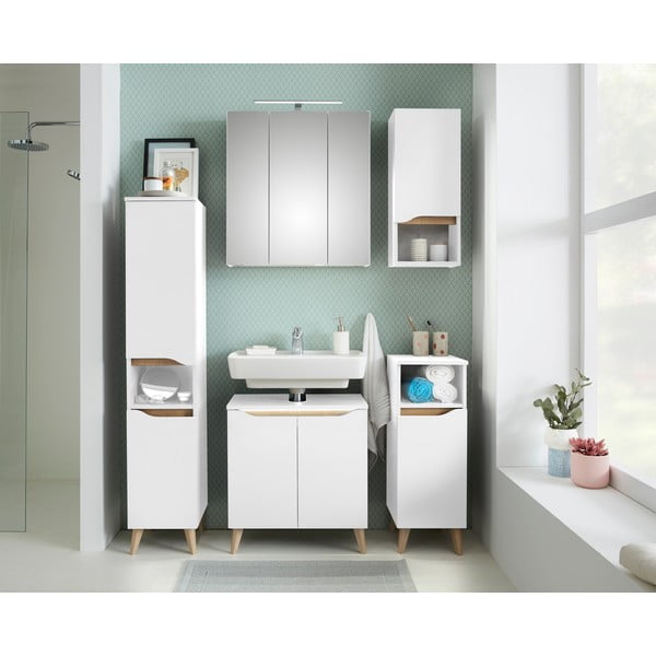 Mobile bagno alto sospeso bianco 30x141 cm Set 857 - Pelipal-image-1