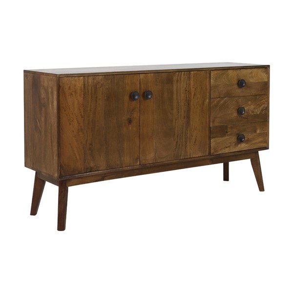 Cassettiera bassa marrone in legno massiccio 152x80 cm Espita - Light & Living-image-4