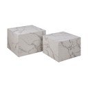 Set di tavolini bianchi effetto marmo 2 pz 58x58 cm Dice - Actona
