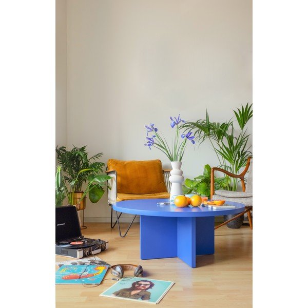 Tavolino da salotto rotondo blu ø 100 cm Pausa – Really Nice Things-image-1