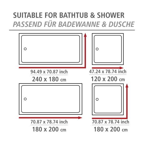 Tenda da doccia 180x200 cm Ladyline - Wenko-image-2