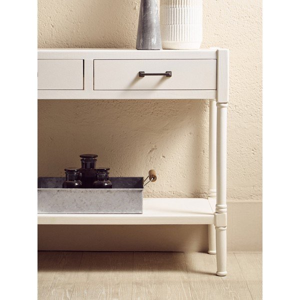 Tavolo consolle bianco in pino massiccio 35x91 cm Heritage – Premier Housewares-image-2
