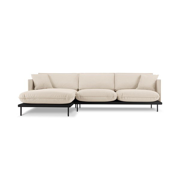 Divano angolare in velluto beige, angolo sinistro Auguste - Interieurs 86