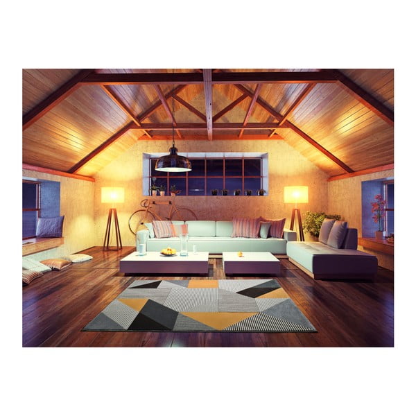 Tappeto arancione e grigio , 140 x 200 cm Gladys Duro - Universal-image-1