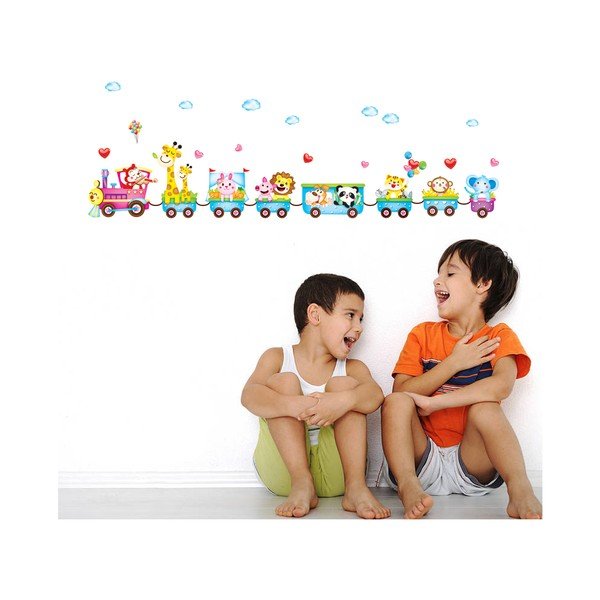Nástěnná samolepka Ambiance Train With Animals