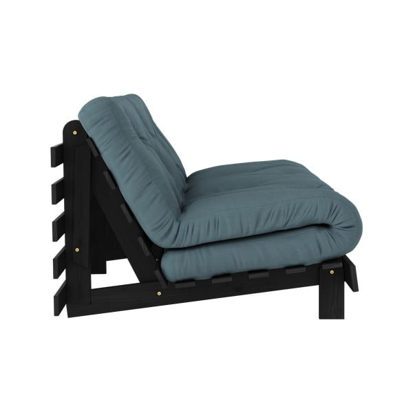Divano letto color petrolio 160 cm Roots Black Night - Karup Design-image-4