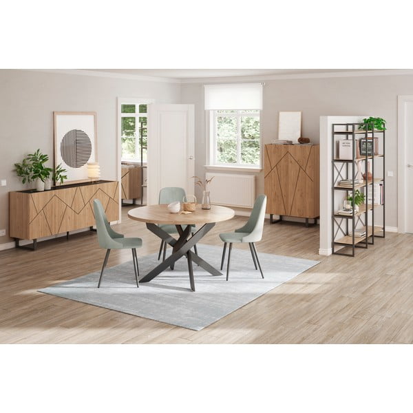 Tavolo da pranzo rotondo con piano in rovere 120x120 cm Ther - Marckeric-image-4