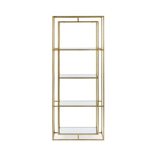 Libreria dorata in acciaio 68x172,5x28 cm Elenor – Bizzotto