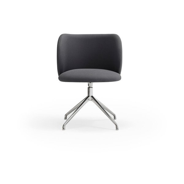 Sedia da pranzo grigio scuro in imbottito Mogi – Teulat-image-1