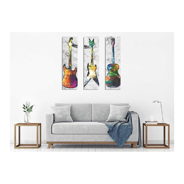 Quadro murale in 3 parti su tela Chitarre - Wallity-image-1