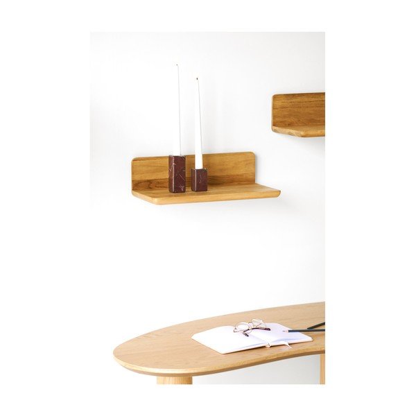Mensola colore naturale chiaro in rovere massiccio 40 cm Salina – House Nordic-image-1
