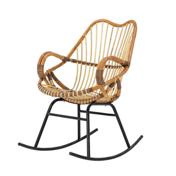 Sedia a dondolo in colore naturale Reine - Bloomingville-image-4