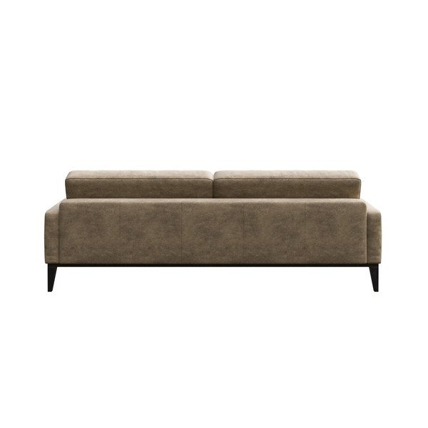 Divano trapuntato in similpelle beige, 210 cm Musso - MESONICA-image-3