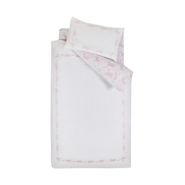 Set copripiumino e federa bianco per letto singolo 135x200 cm Bow Embroidery – Catherine Lansfield
