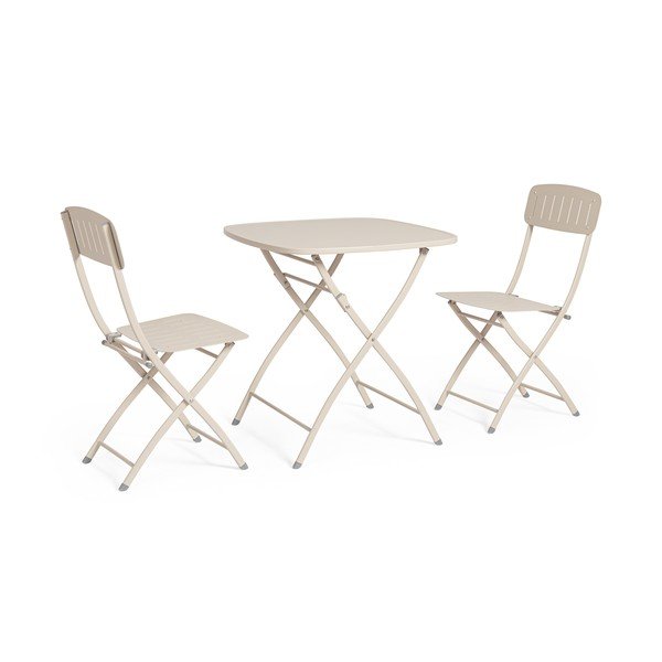 Set da pranzo da giardino beige in acciaio per 2 persone Yvonne – Bizzotto-image-2
