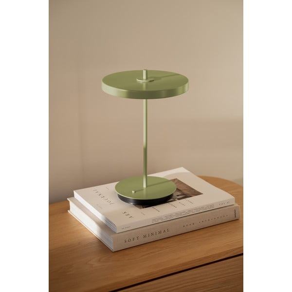 Lampada da tavolo LED verde in metallo con paralume in metallo (altezza totale 31 cm) Asteria Move – UMAGE-image-1