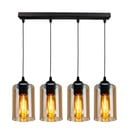 Lampada a sospensione nera con paralume in vetro 10x65 cm Bistro - Candellux Lighting