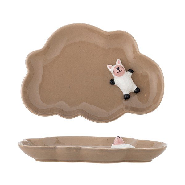 Piatto per bambini marrone in gres 14x20 cm Dolly – Bloomingville Mini-image-3