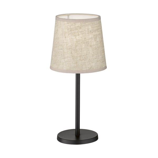 Lampada da tavolo nera e beige con paralume in tessuto (altezza 30 cm) Eve - Fischer & Honsel